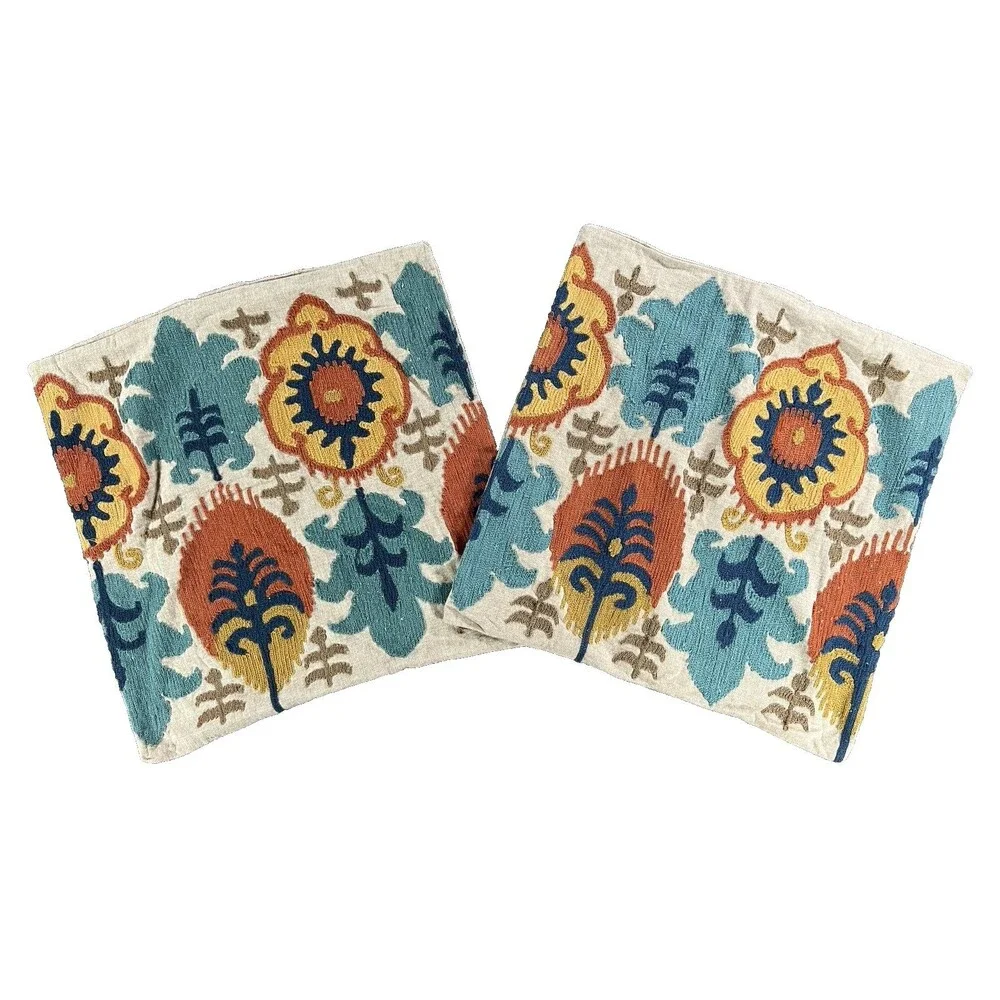 Pottery Barn Leigh Ikat Embroidered 20